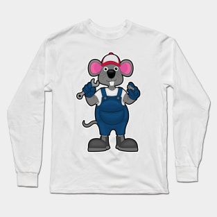 Mouse as Mechanic with Screw & Spanner Long Sleeve T-Shirt